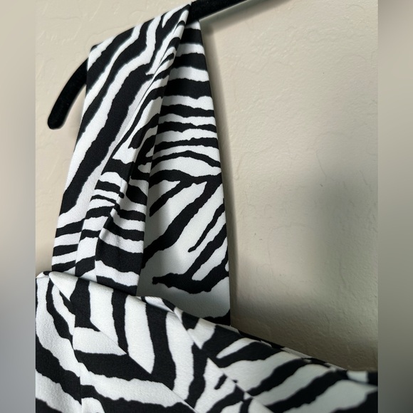 Zebra Print One Shoulder Cocktail Dress, size S - Picture 3 of 15